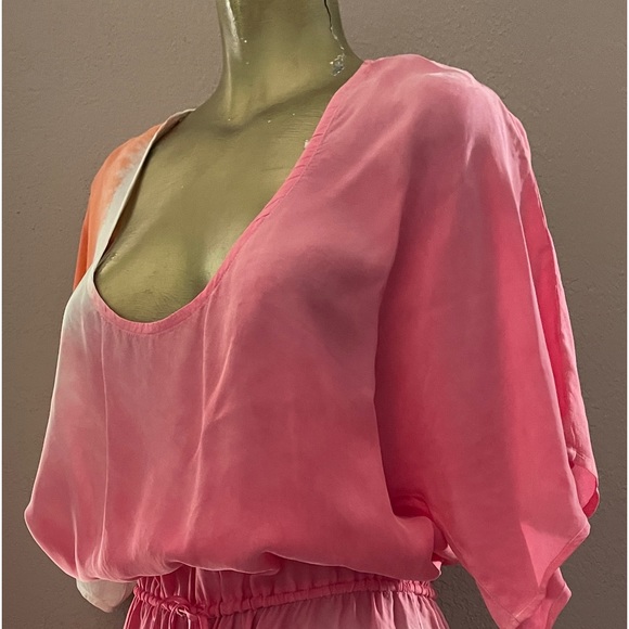 C & C CALIFORNIA NWOT Peach and White DRESS Size Medium - Picture 4 of 8